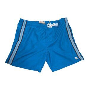 Ocean Pacific Men's Swim Trunks Size XL 40-42 Blue Striped Drawstring Mesh Lined